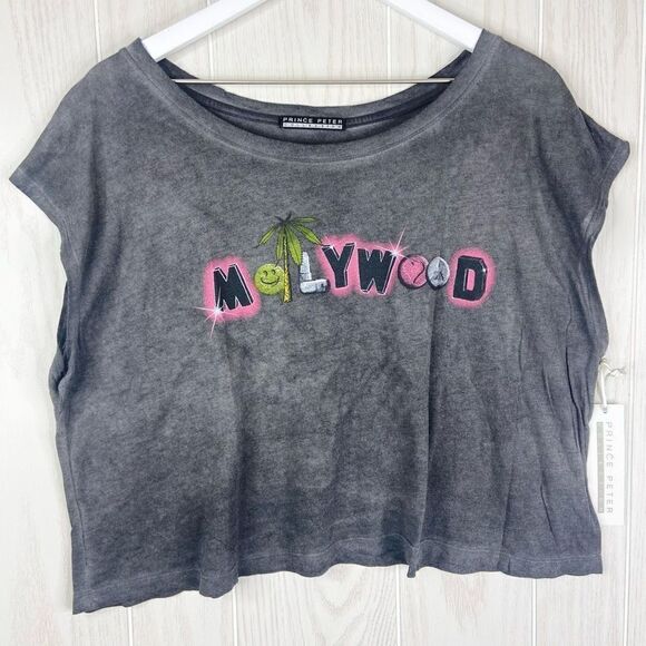 Prince Peter Collection Women's Multicolor Mollywood Cropped Muscle Tee Large - Picture 1 of 6
